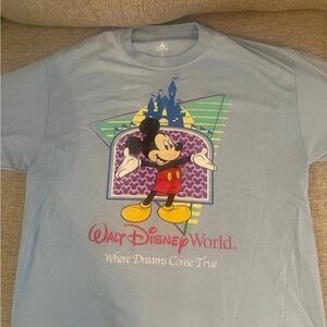 Women’s Disney Light Blue Mickey Castle Graphic Tee